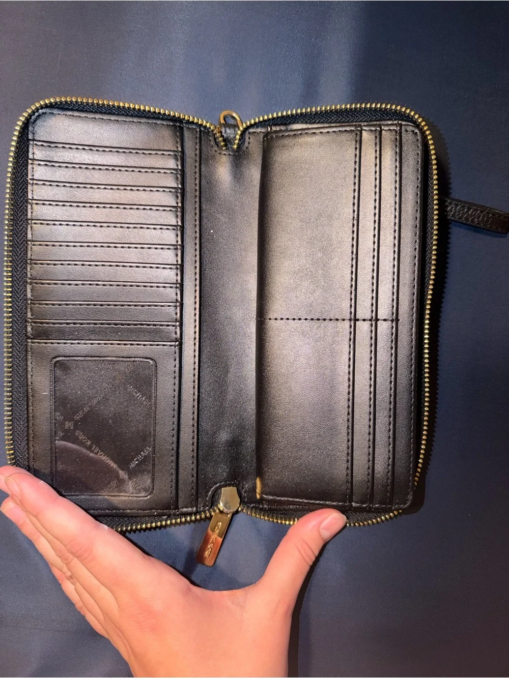 Michael Kors Black Leather Wristlet